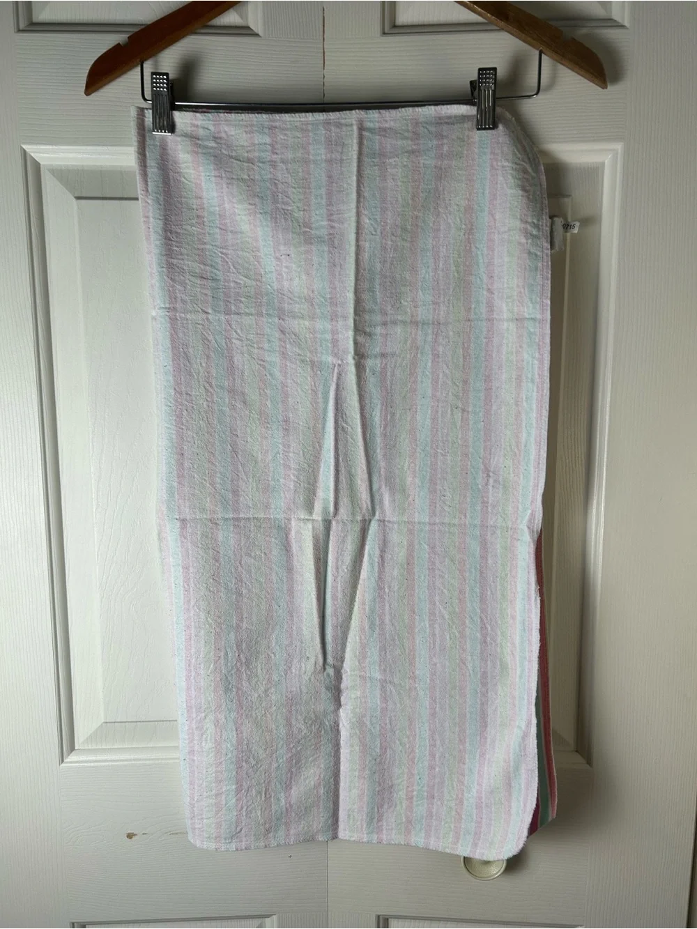 Garanimals Pink Aqua Blue Stripes Baby Receiving Blanket Flannel Green White